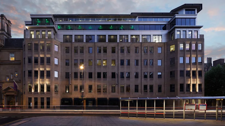 Exterior shot of Toronto Square office building in Leeds