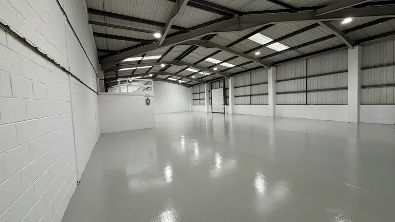 A large empty warehouse unit 