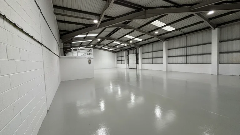 A large empty warehouse unit 