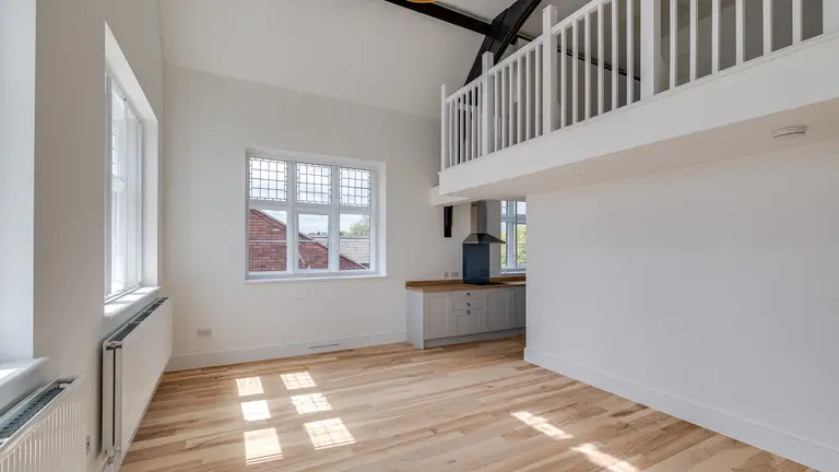 Empty room with wooden floors 