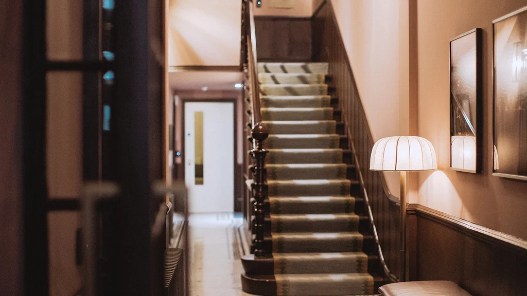 View of staircase from ground floor of 22 Grosvenor Gardens