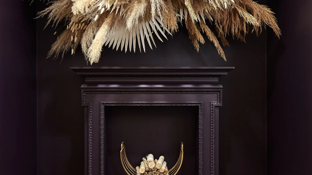A fireplace at 25EP