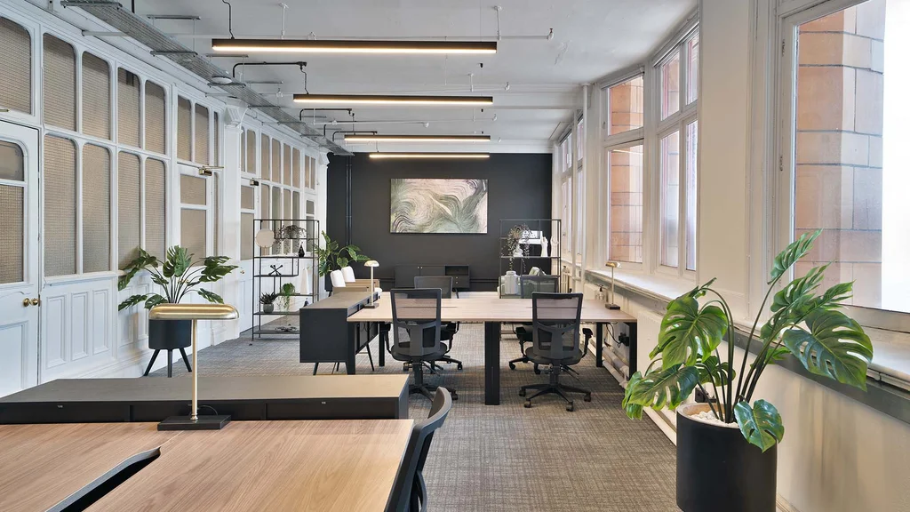 Canada House desks with plants