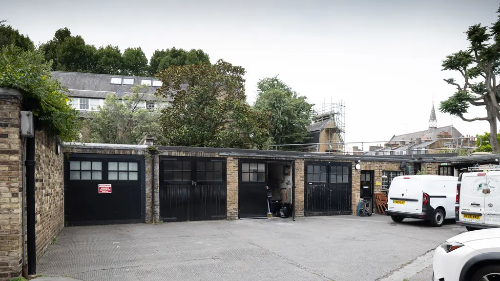Four black garages