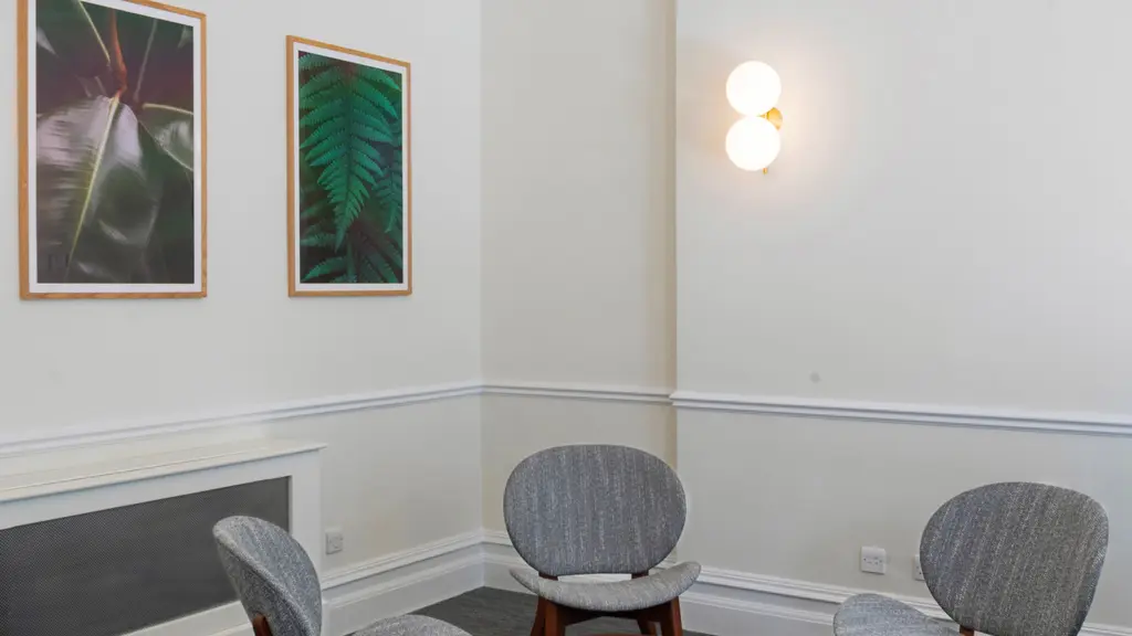 A table and four chairs