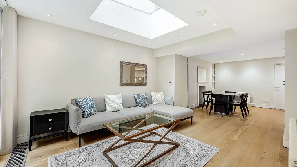 Living room with skylight