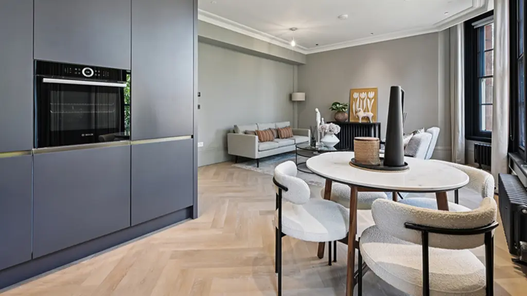 Living room and kitchen