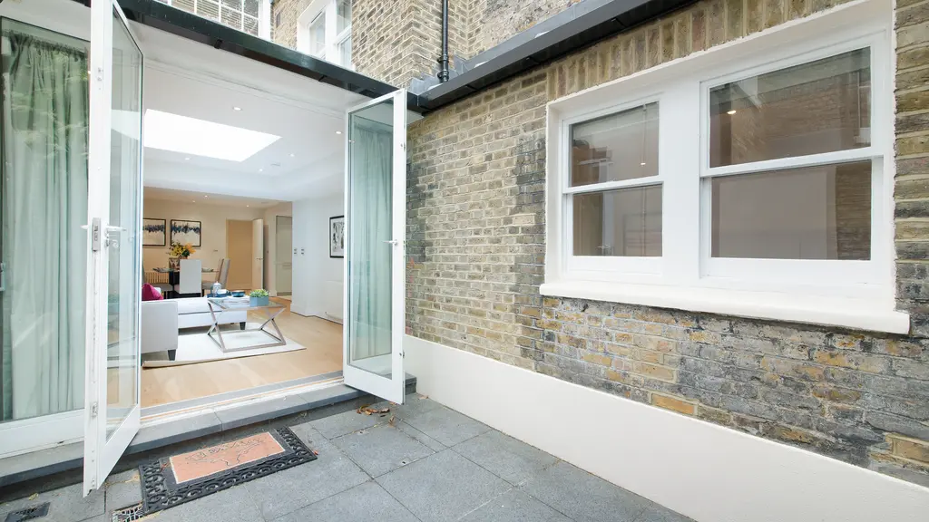Patio doors opening onto garden