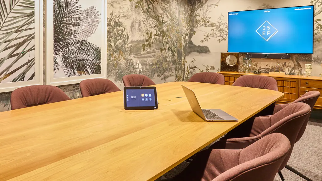 Chairs and a table in a meeting room