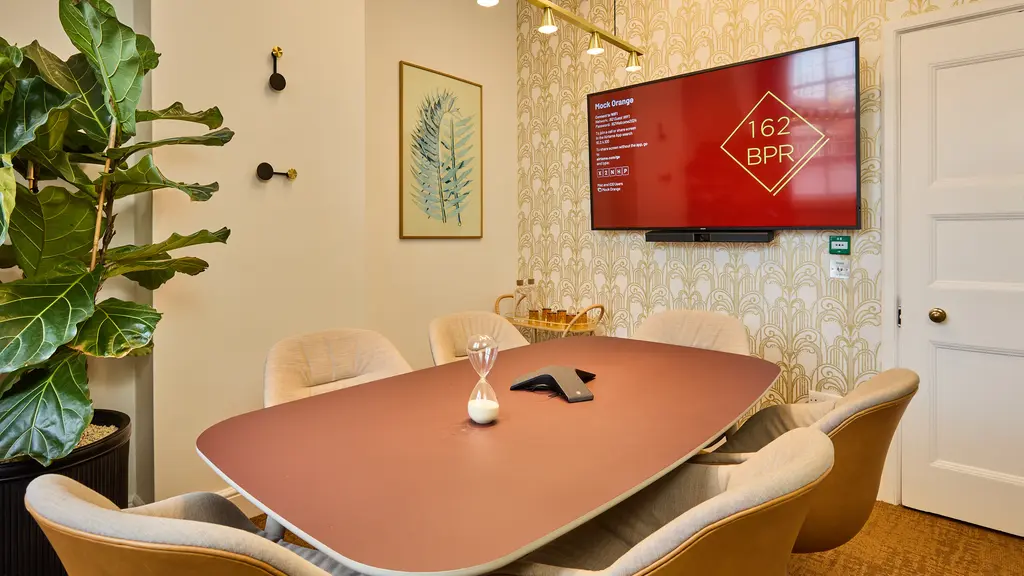 Chairs and table in a meeting room