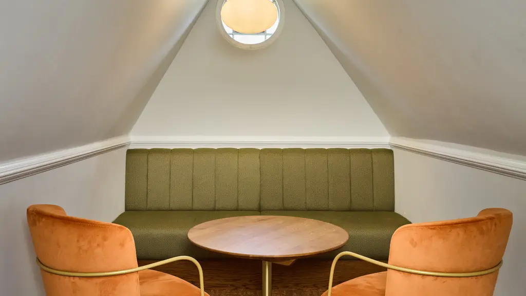 A small meeting room with two chairs