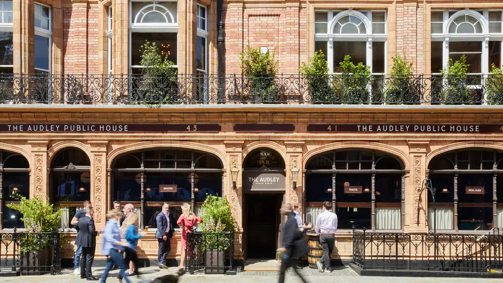 The exterior of the Audley Public House