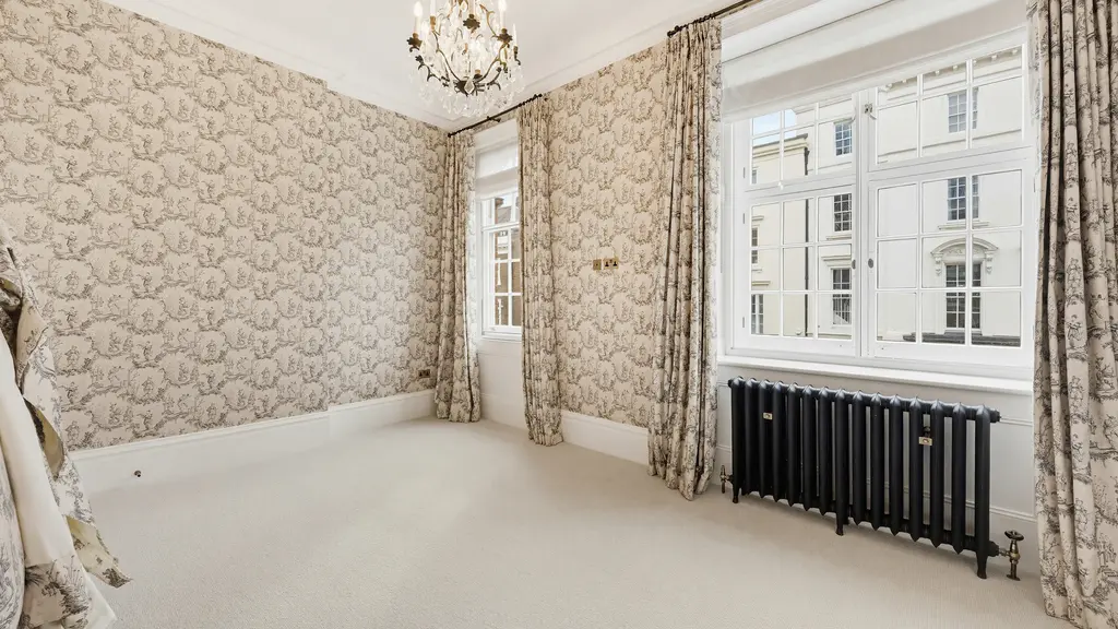 Empty room with large windows 