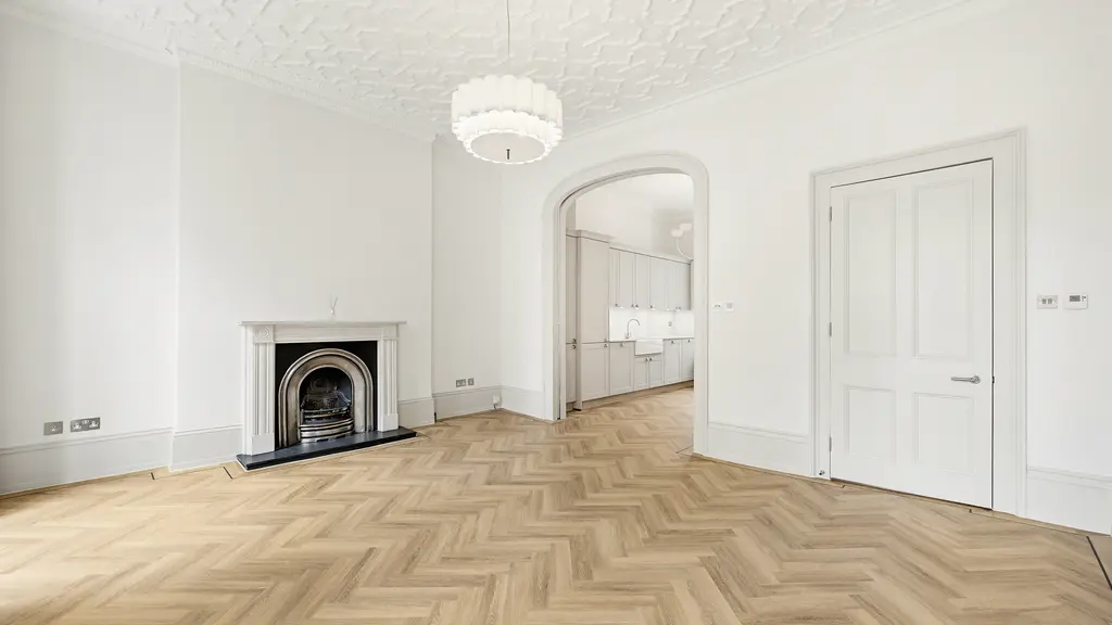 Living room with fireplace