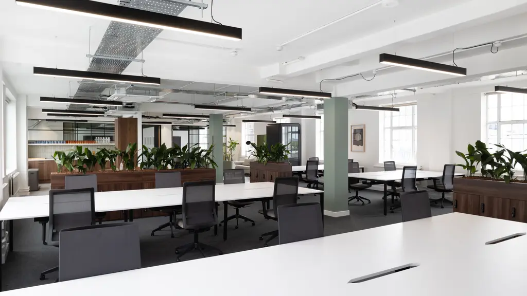Office space with desks 