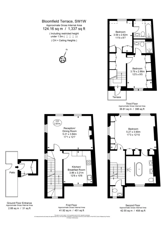Floorplan for 18a Bloomfield Terrace 