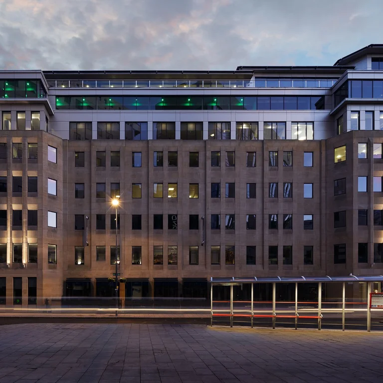 Exterior shot of Toronto Square office building in Leeds